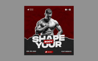 Fitness Gym Instagram Post Design Template