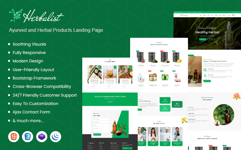 Herbalist - Ayurved and Herbal Products Landing Page Landing Page Template