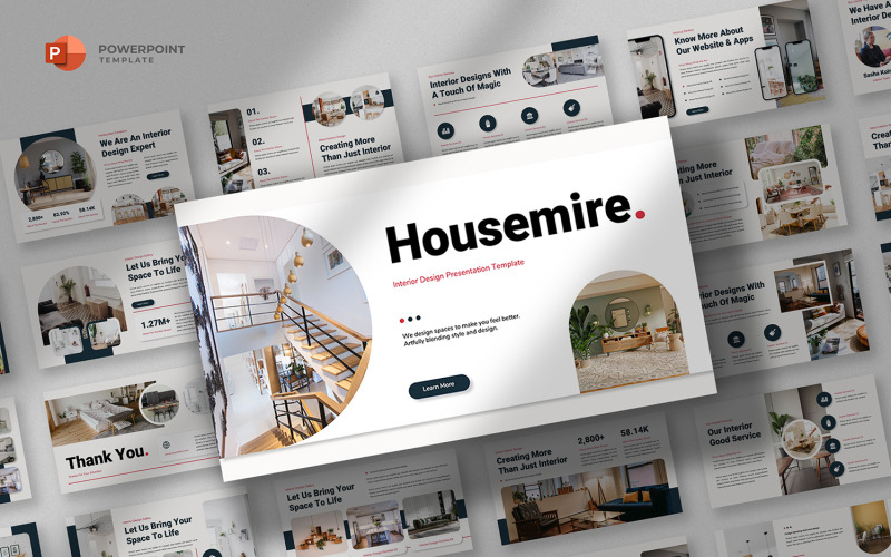 Housemire - Interior Design Powerpoint Template PowerPoint Template