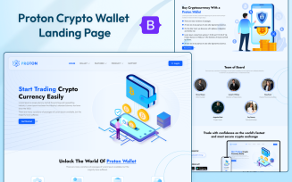 Proton - Crypto Wallet Application Landing Page Template
