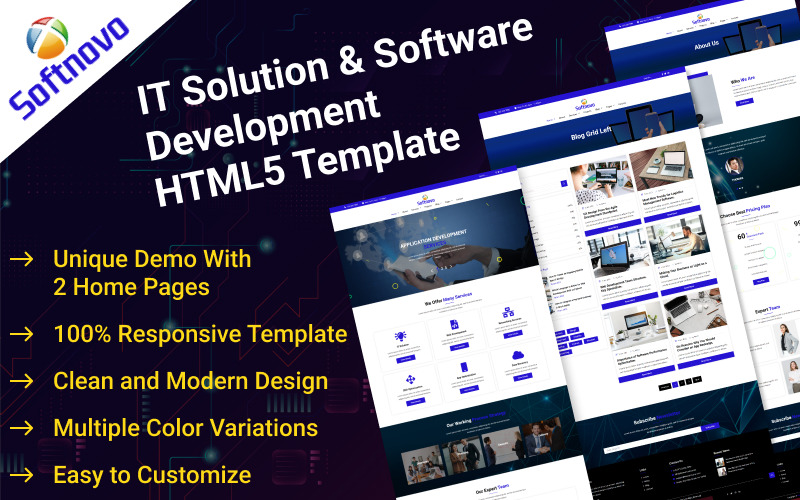 Softnovo - IT Solution & Software Development HTML5 Template Website Template