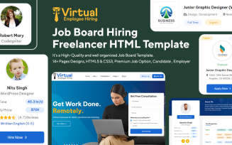 Virtual Employee Hiring Freelancer Clean Bootstrap HTML Website Template