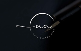 Calligraphy Studio Style AA Letter Logo Design