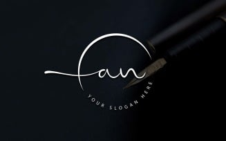 Calligraphy Studio Style AN Letter Logo Design