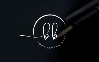 Calligraphy Studio Style BB Letter Logo Design