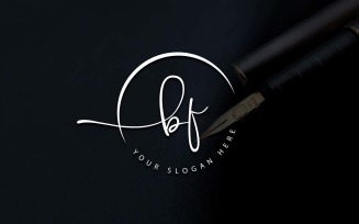 Calligraphy Studio Style BF Letter Logo Design