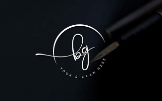 Calligraphy Studio Style BG Letter Logo Design