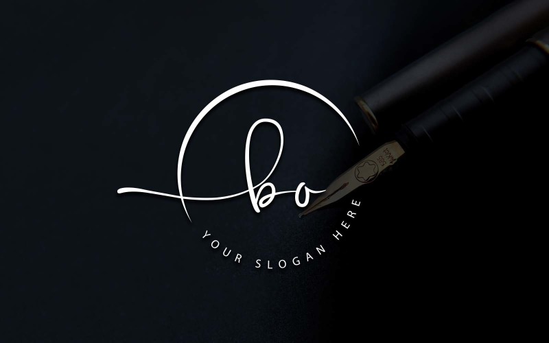 Calligraphy Studio Style BO Letter Logo Design Logo Template