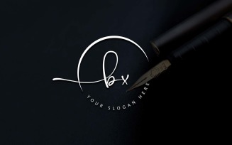 Calligraphy Studio Style BX Letter Logo Design