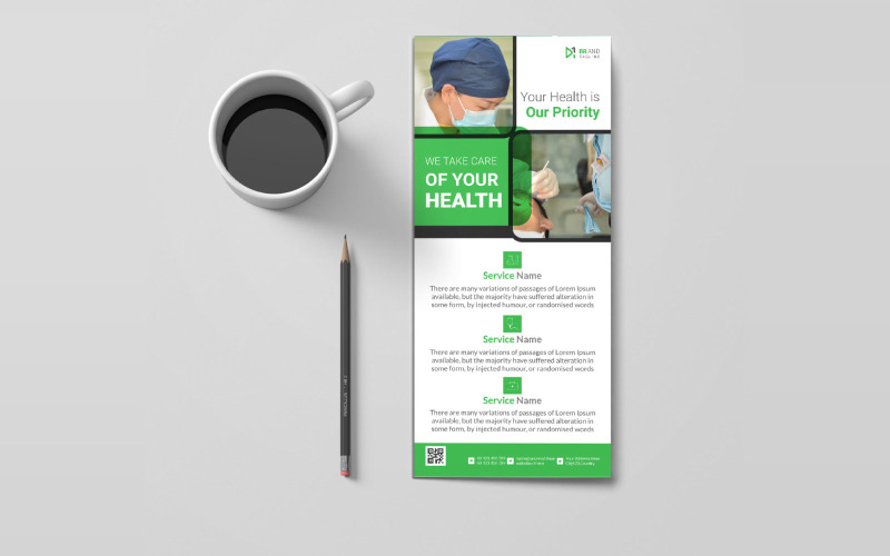 Creative and modern medical healthcare rack card template Corporate Identity
