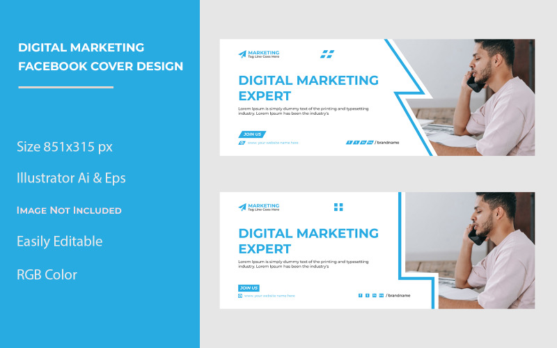 Digital Marketing Facebook Cover Design Templates Social Media