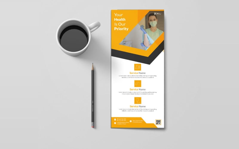 Healthcare system medical rack card template Corporate Identity