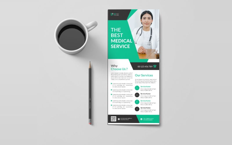 Medical healthcare rack card design Corporate Identity