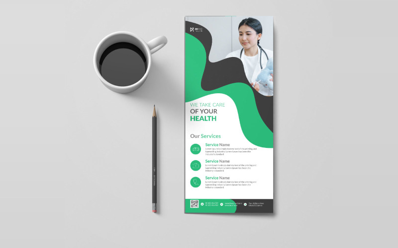 Medical healthcare rack card template design Corporate Identity