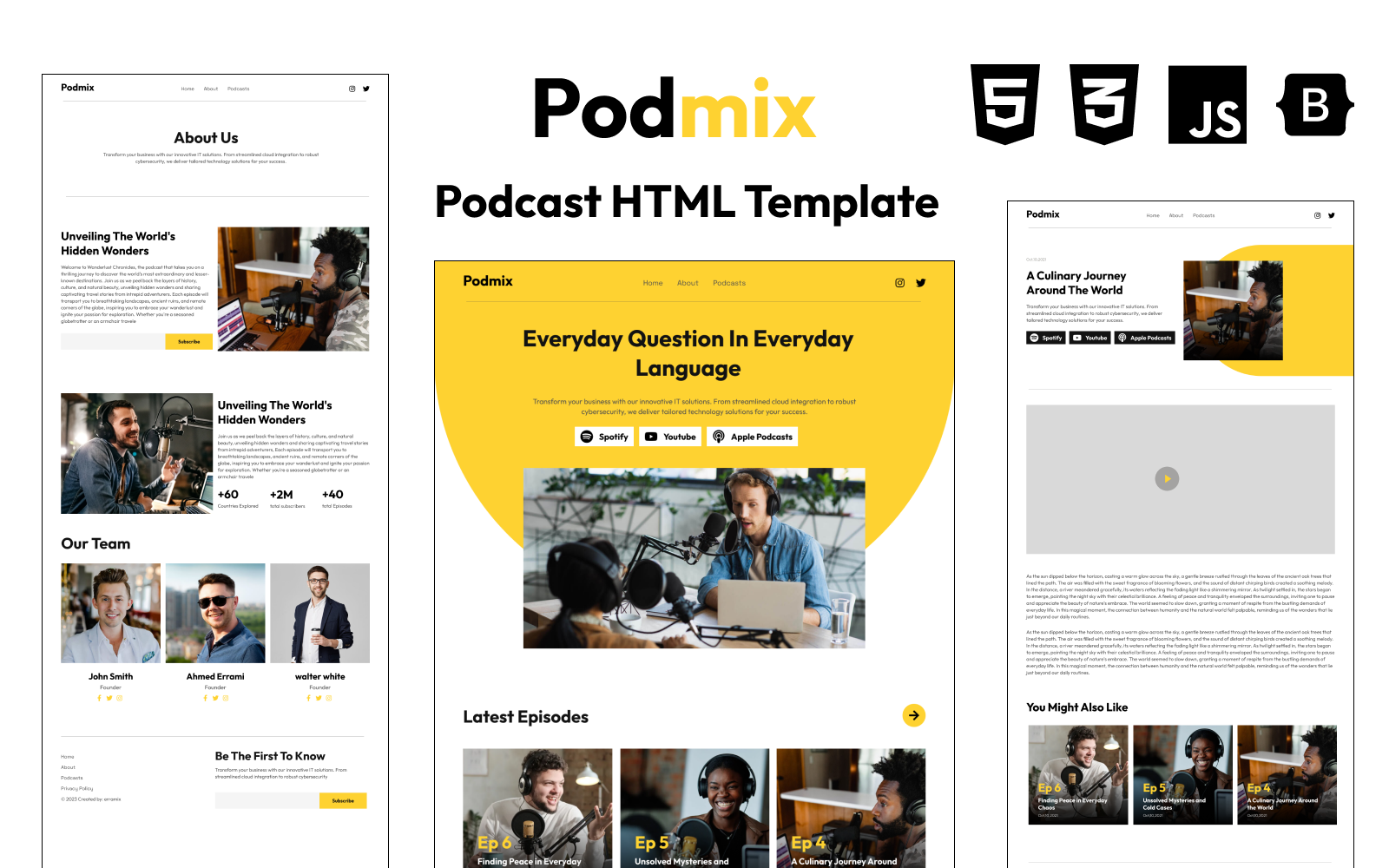 Podmix Podcast HTML Website Template for 19