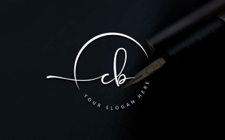 Calligraphy Studio Style CB Letter Logo Design