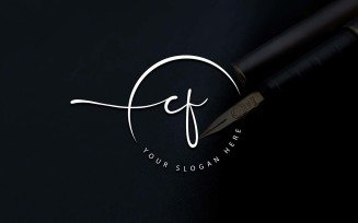 Calligraphy Studio Style CF Letter Logo Design