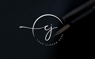 Calligraphy Studio Style CJ Letter Logo Design