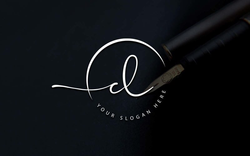 Calligraphy Studio Style CL Letter Logo Design Logo Template