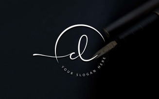 Calligraphy Studio Style CL Letter Logo Design