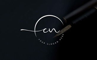 Calligraphy Studio Style CN Letter Logo Design