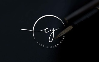 Calligraphy Studio Style CY Letter Logo Design