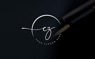 Calligraphy Studio Style CZ Letter Logo Design