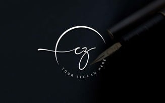 Calligraphy Studio Style CZ Letter Logo Design