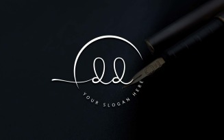 Calligraphy Studio Style DD Letter Logo Design