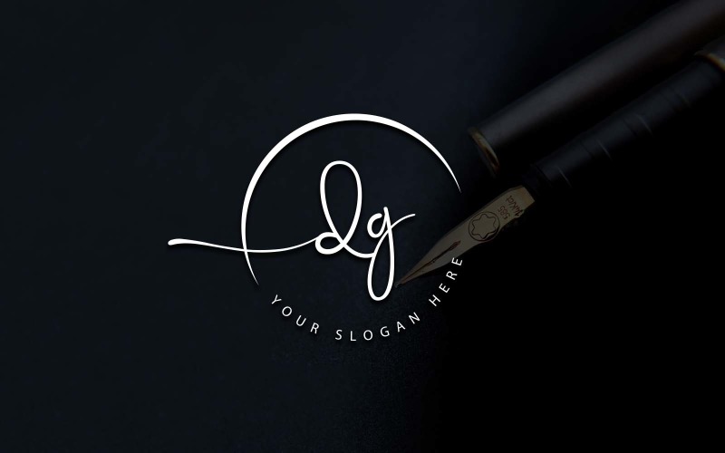 Calligraphy Studio Style DG Letter Logo Design Logo Template