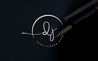 Calligraphy Studio Style DJ Letter Logo Design