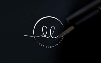 Calligraphy Studio Style DL Letter Logo Design