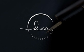 Calligraphy Studio Style DM Letter Logo Design