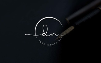 Calligraphy Studio Style DN Letter Logo Design