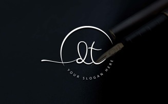 Calligraphy Studio Style DT Letter Logo Design