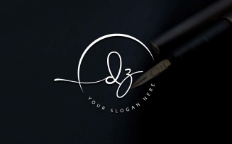 Calligraphy Studio Style DZ Letter Logo Design