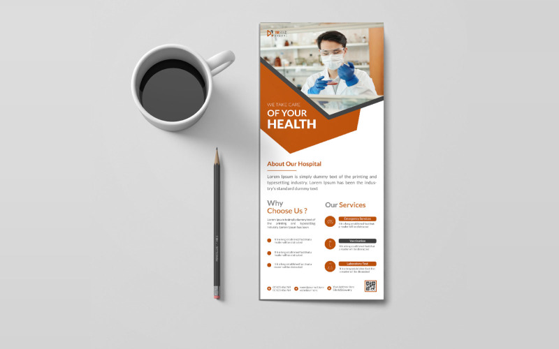 Clean and modern medical healthcare rack card template Corporate Identity