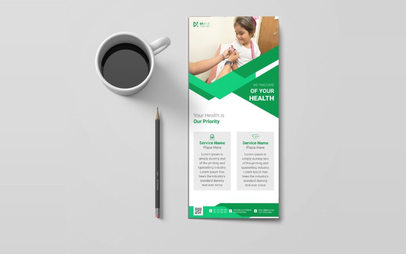 Clean and modern medical healthcare rack card Corporate Identity