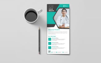 Creative and modern medical healthcare rack card template design