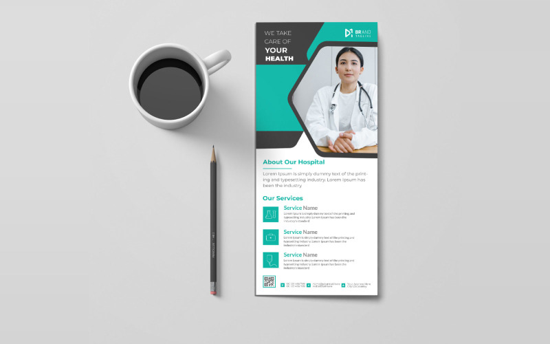 Creative and modern medical healthcare rack card template design Corporate Identity