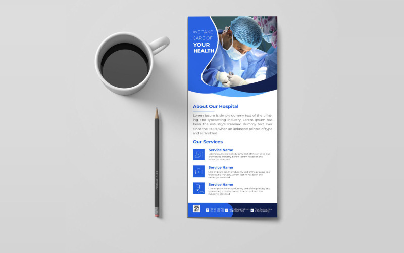 Modern medical healthcare rack card template design Corporate Identity