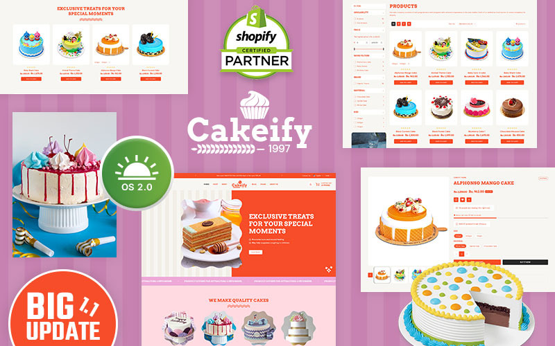 Cakeify- Cake & Bakery, Chocolate Sweets Responsive Shopify Theme