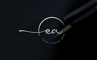 Calligraphy Studio Style EA Letter Logo Design