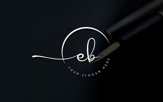Calligraphy Studio Style EB Letter Logo Design