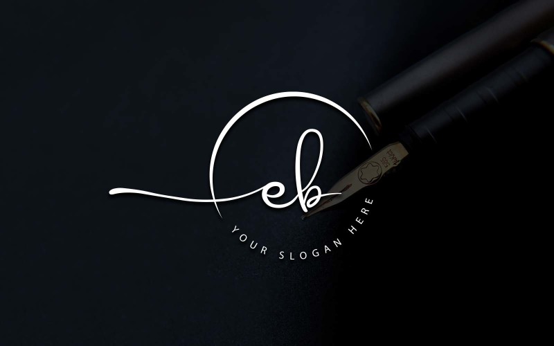 Calligraphy Studio Style EB Letter Logo Design Logo Template
