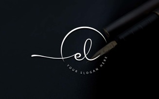 Calligraphy Studio Style EL Letter Logo Design