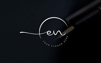 Calligraphy Studio Style EN Letter Logo Design