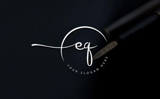 Calligraphy Studio Style EQ Letter Logo Design
