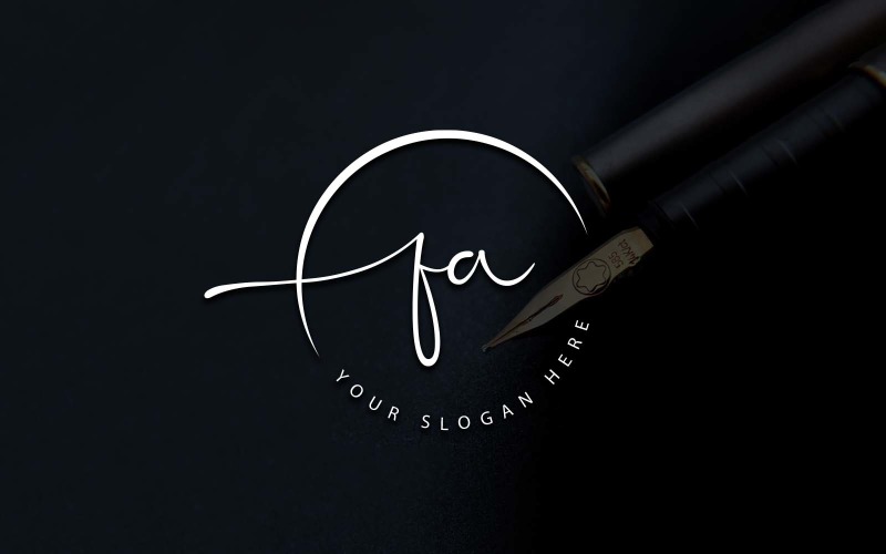 Calligraphy Studio Style FA Letter Logo Design Logo Template
