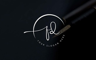Calligraphy Studio Style FD Letter Logo Design